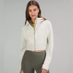 🤍LULULEMON Scuba Full Zip Cropped Hoodie Size 2 Jacket Color Bone 🤍